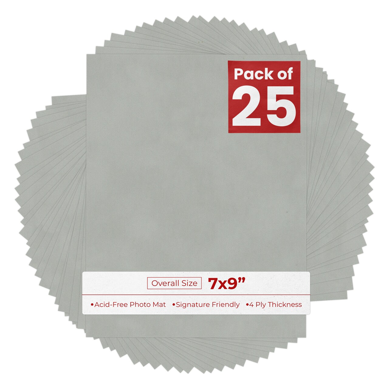 Light Grey Suede 7x9 Uncut Mat Board - Blank Sheets, No Opening